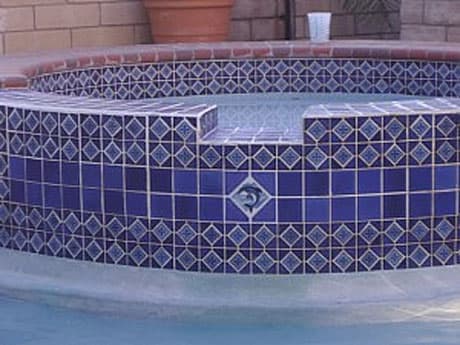 Pool tile after professional cleaning — example 2