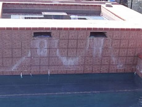 Pool before professional tile cleaning in Westlake Village — example 2