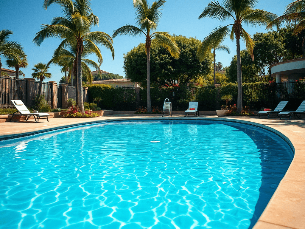 Crystal clear pool in Westlake Village, California
